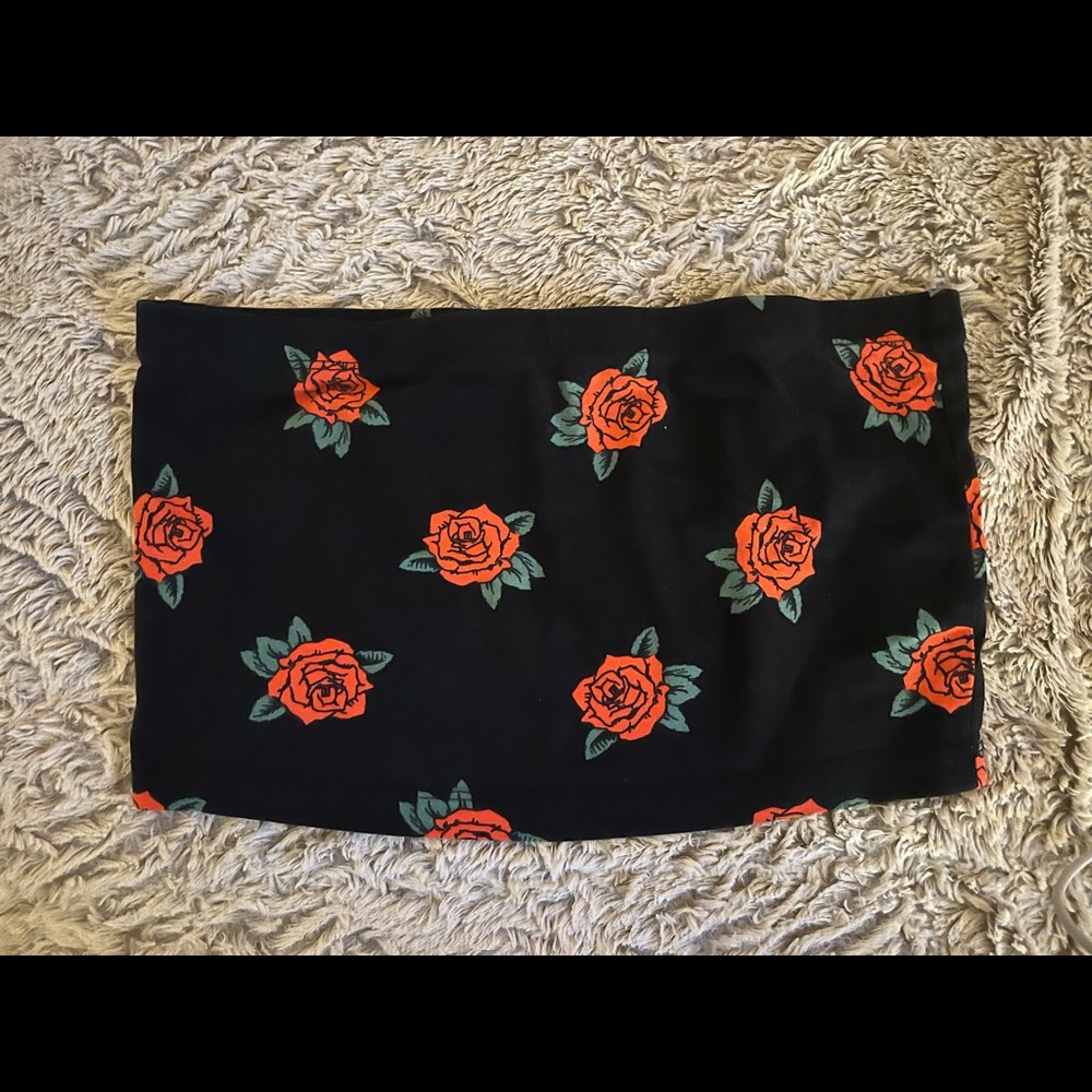 Forever 21 Rose Print Tube Top